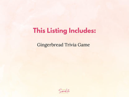 Gingerbread Trivia Game Printable