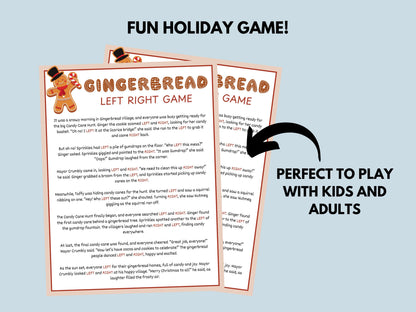 Gingerbread Left Right Game Printable