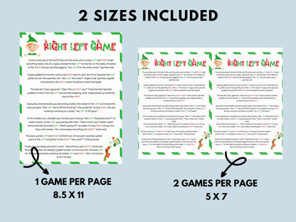 Elf Left Right Game Printable