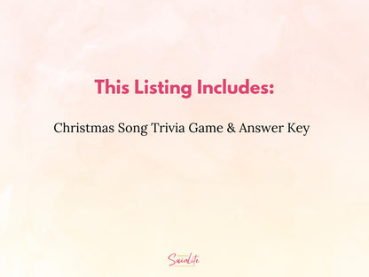 Christmas Song Trivia Game Printable