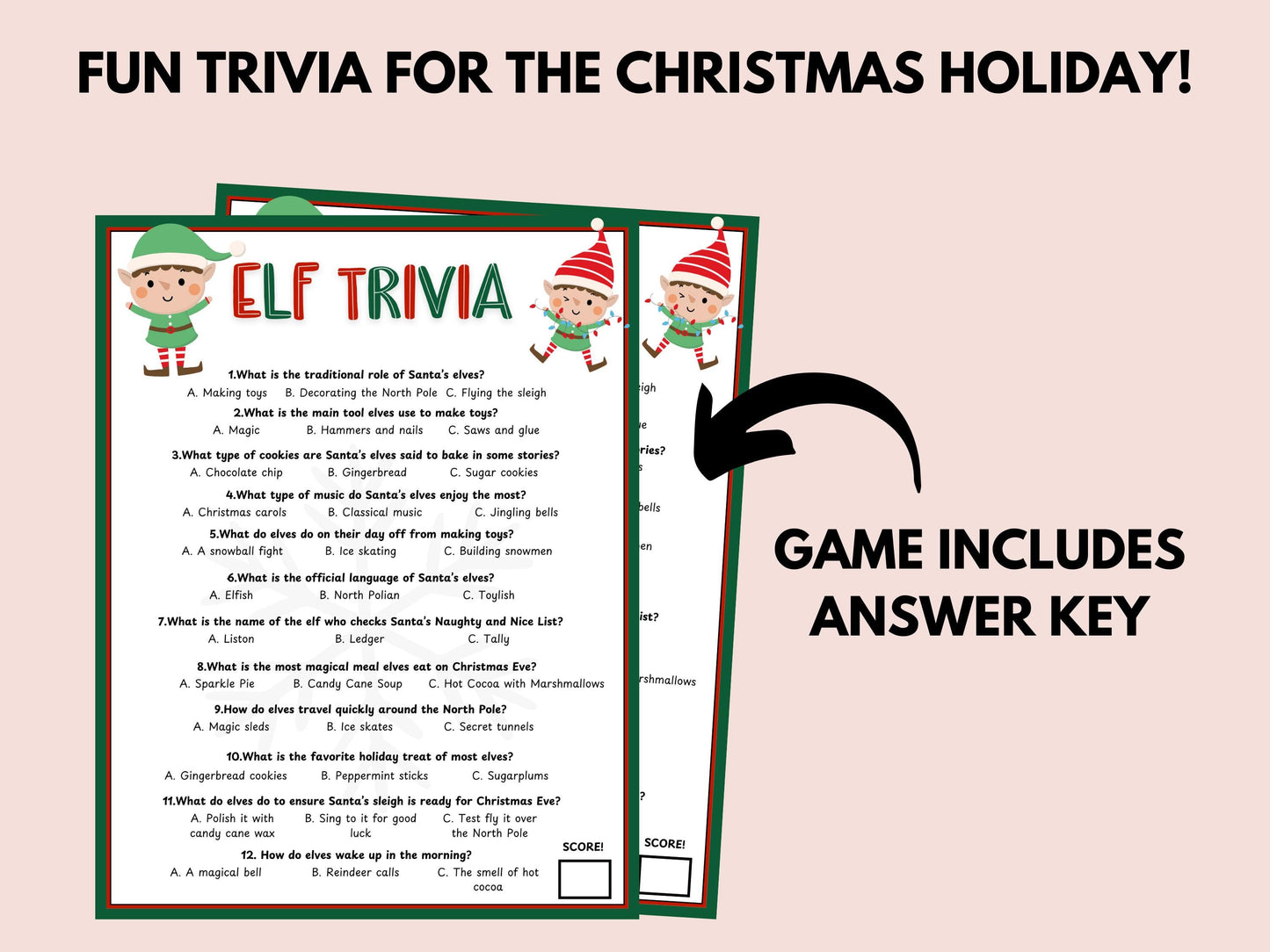 Elf Trivia Game Printable