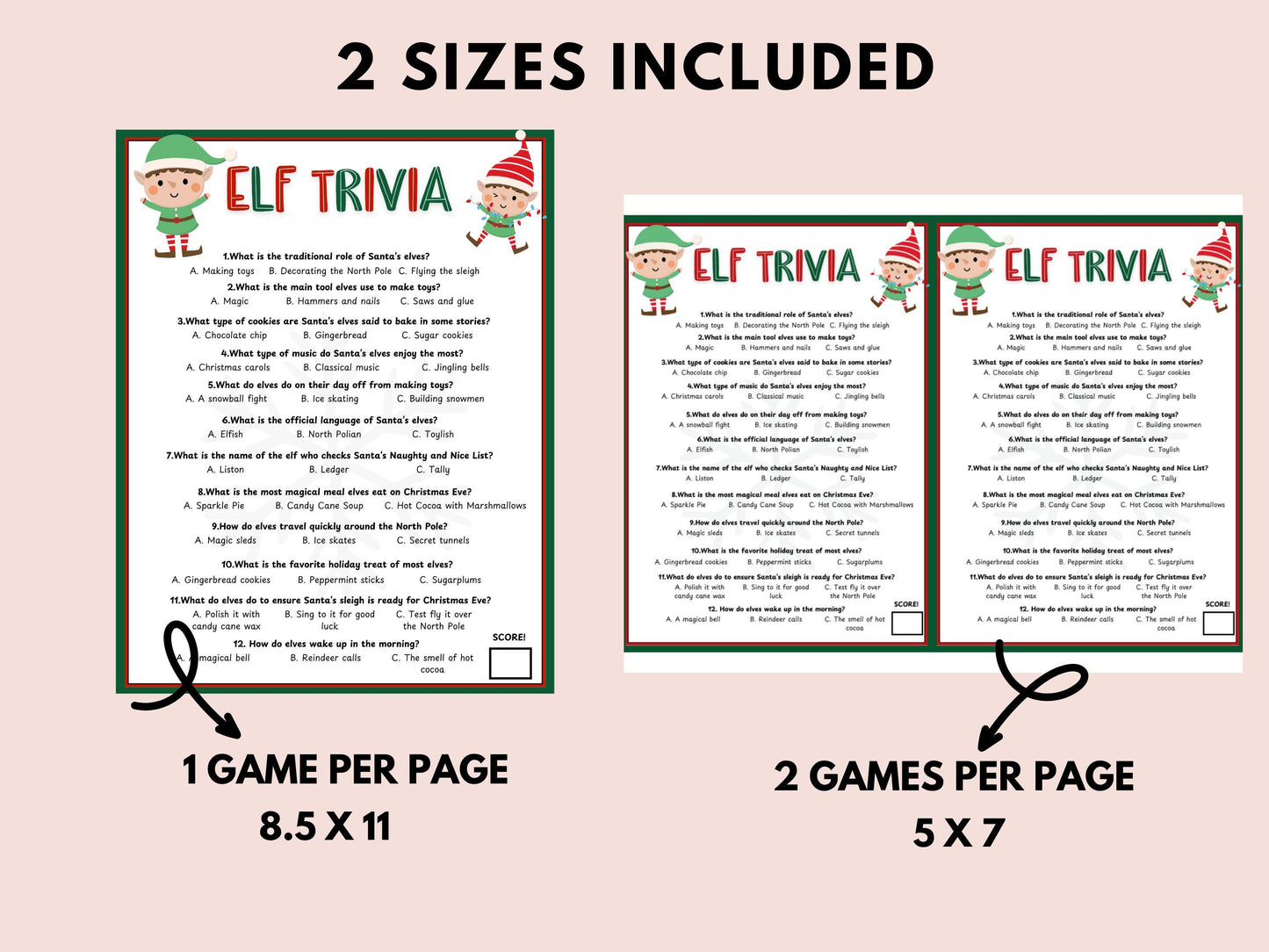 Elf Trivia Game Printable