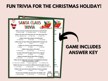 Santa Claus Trivia Game Printable