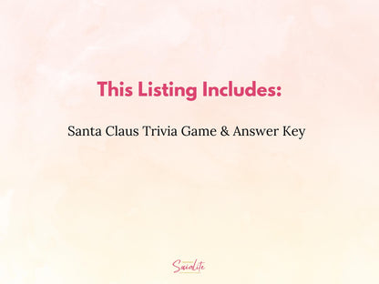 Santa Claus Trivia Game Printable