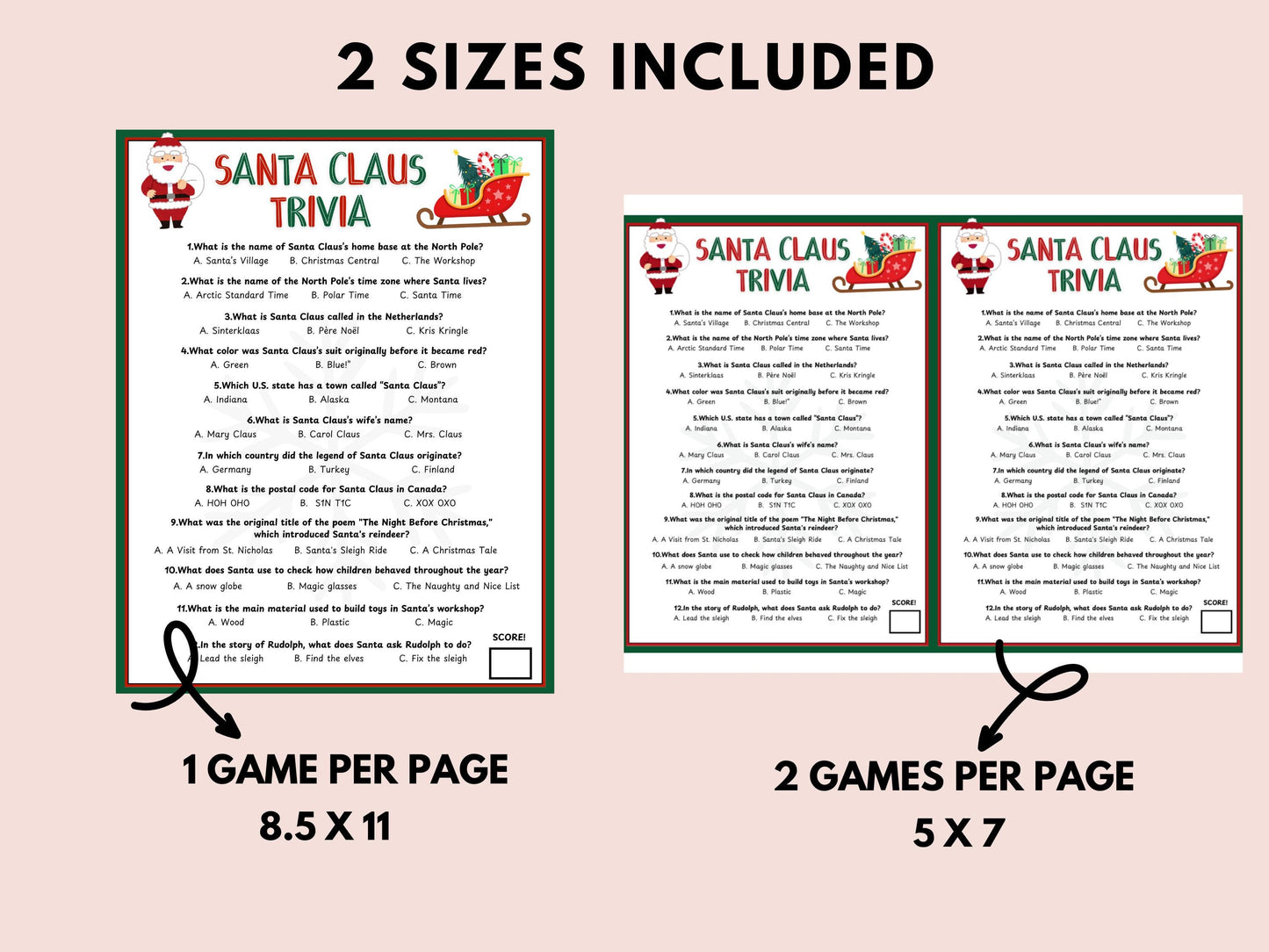 Santa Claus Trivia Game Printable