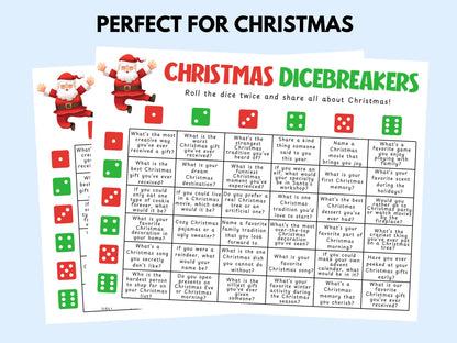 Christmas Dicebreakers Game Printable