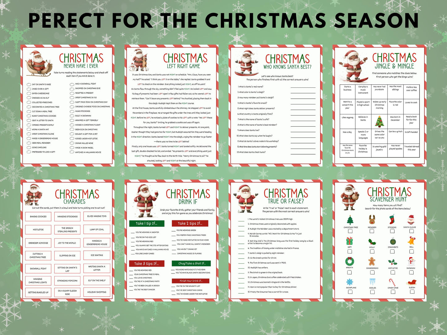 Black Christmas Games Mega Bundle Printable