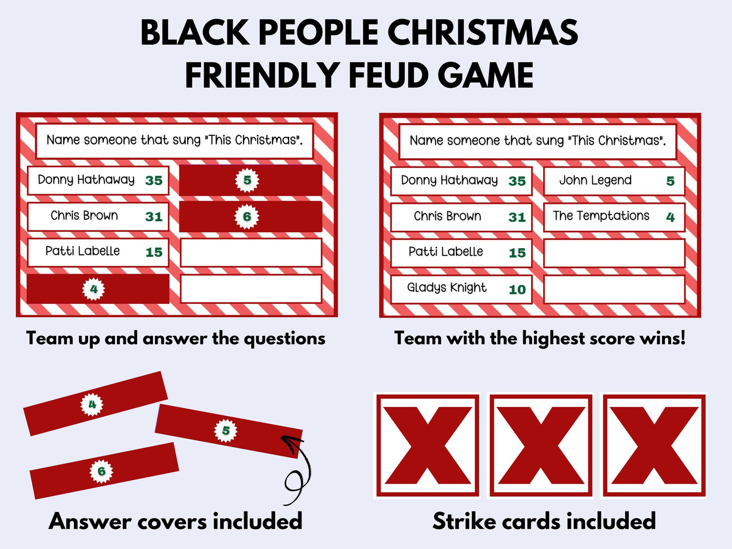 Black People Christmas Friendly Feud Printable