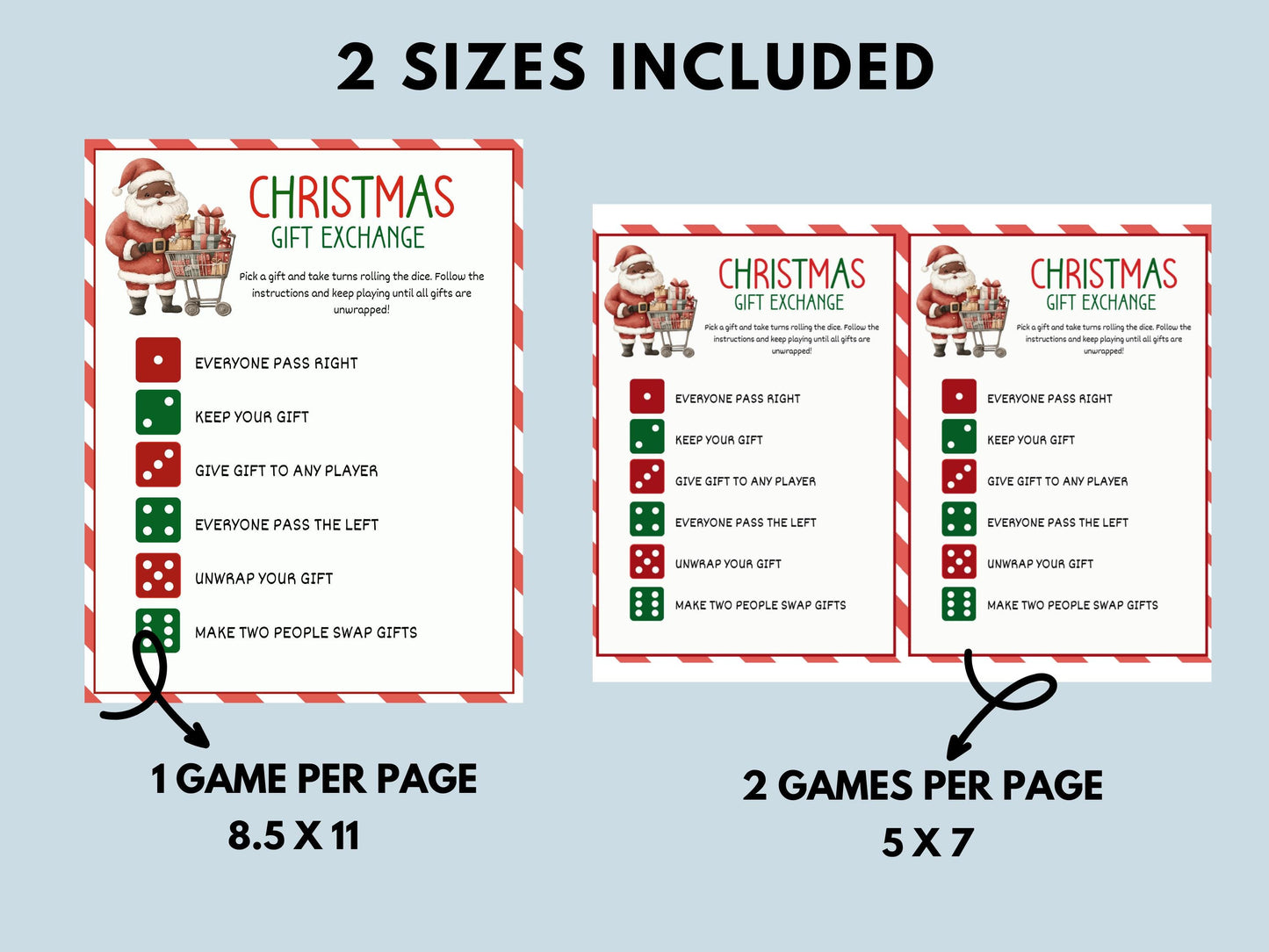 Roll The Dice Christmas Gift Exchange Game Printable