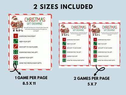 Roll The Dice Christmas Gift Exchange Game Printable