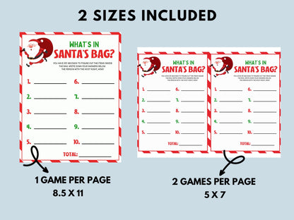 What's in the Bag Christmas Game Printable