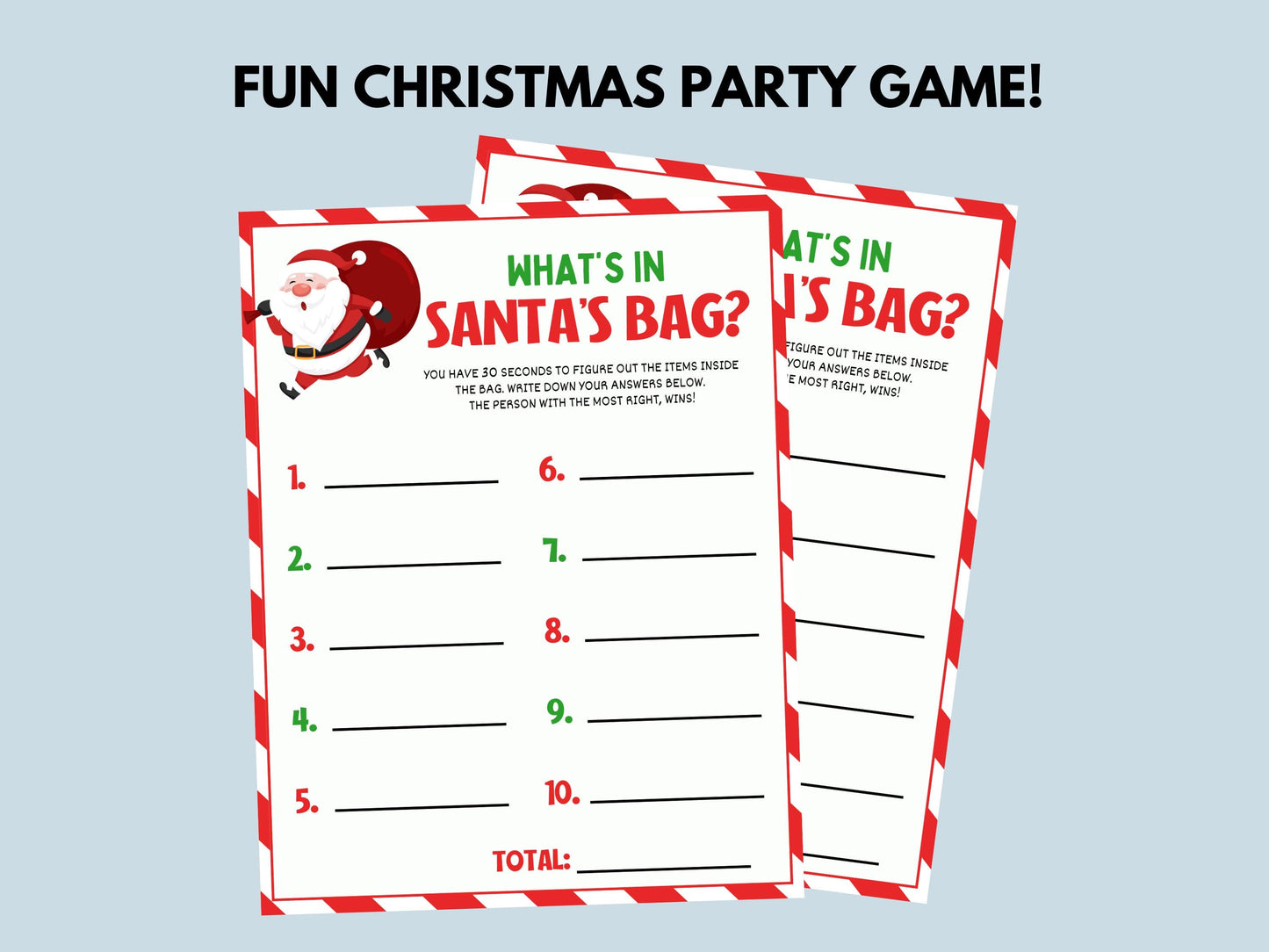 What's in the Bag Christmas Game Printable