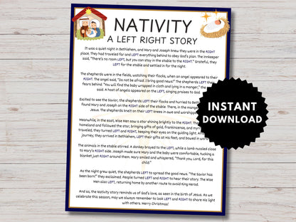 Nativity Story Left Right Game Printable