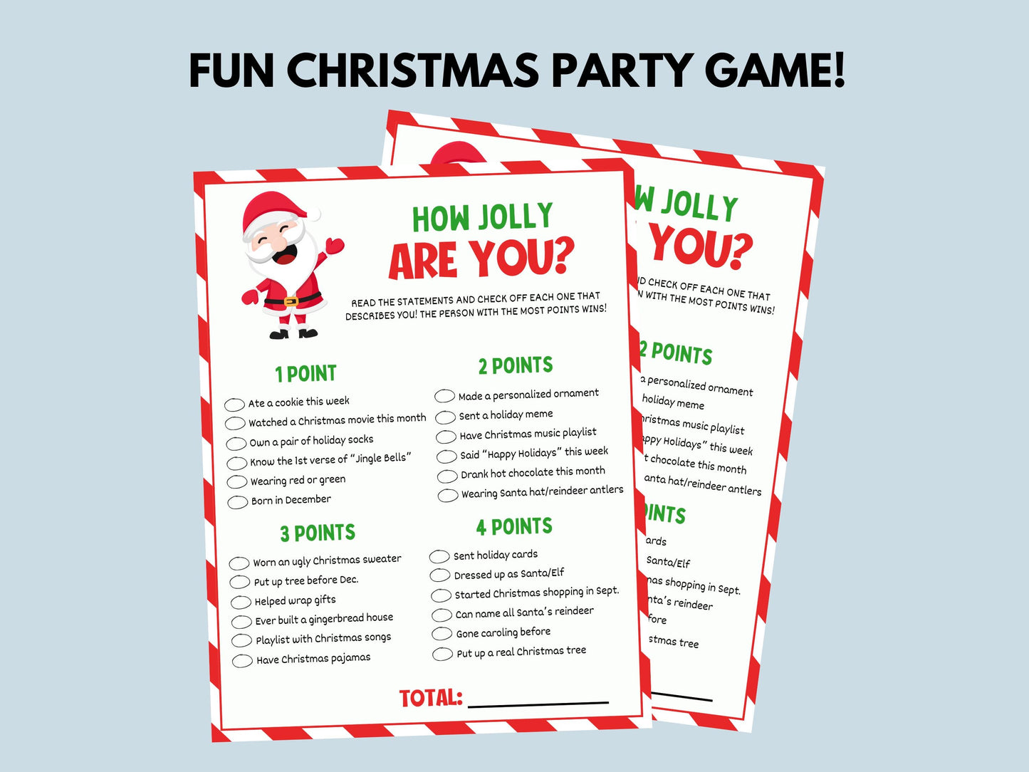 How Jolly Are You Christmas Game Printable