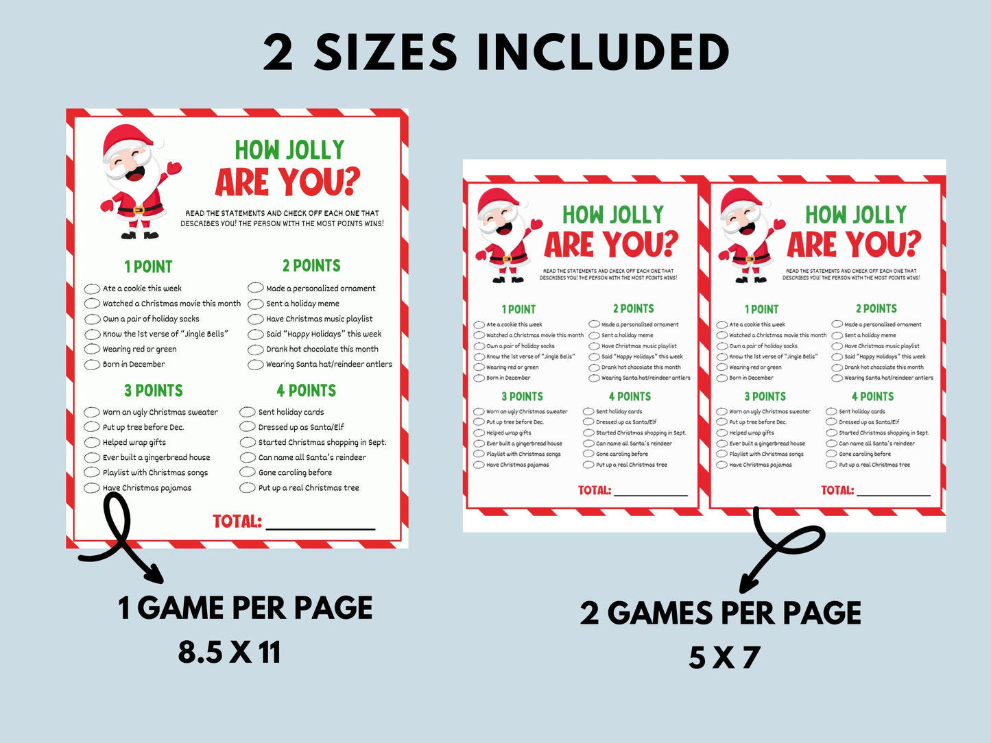 How Jolly Are You Christmas Game Printable