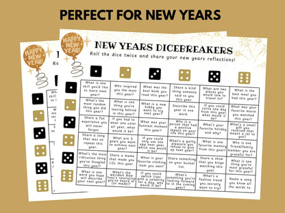 New Years Eve Dicebreaker Game Printable